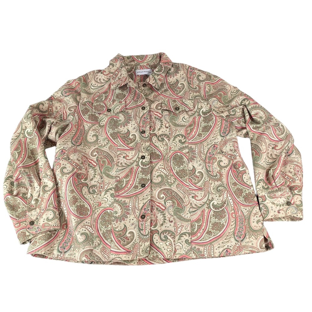 Woman’s Alfred Dunner paisley print lightweight jacket size 16